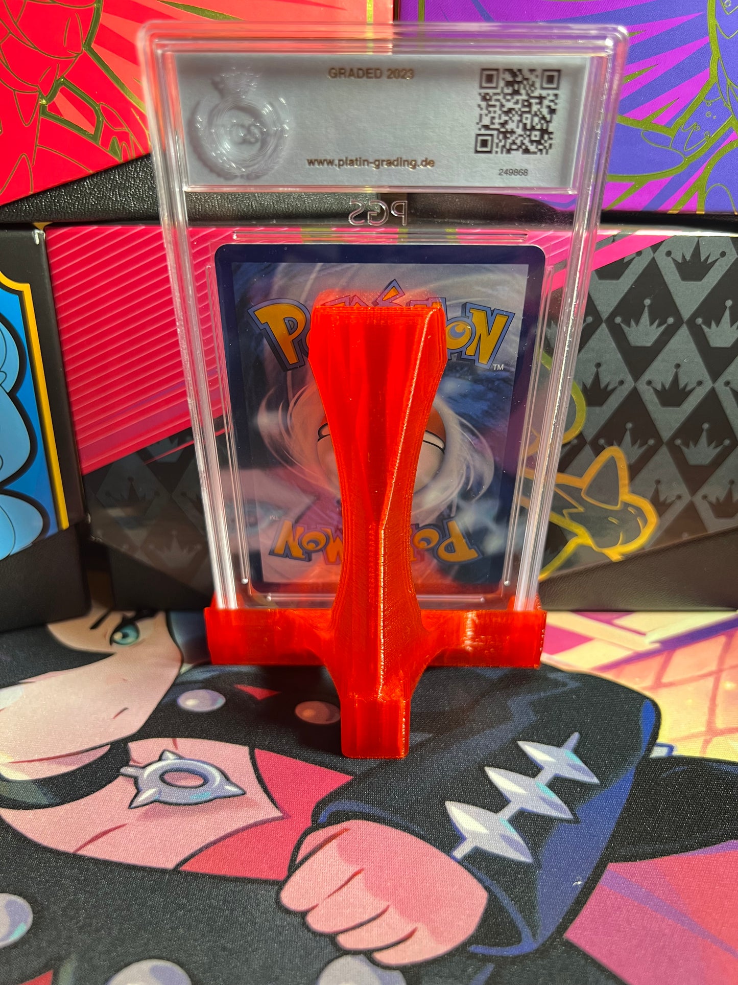 PSA Graded Kartenständer (rot transparent)